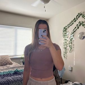 Medium Pink Bozzolo Cropped T-shirt